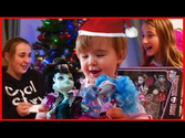 Kids Opening Christmas Presents - Monster High and iPad Surprise - Baby Fun Day 2012