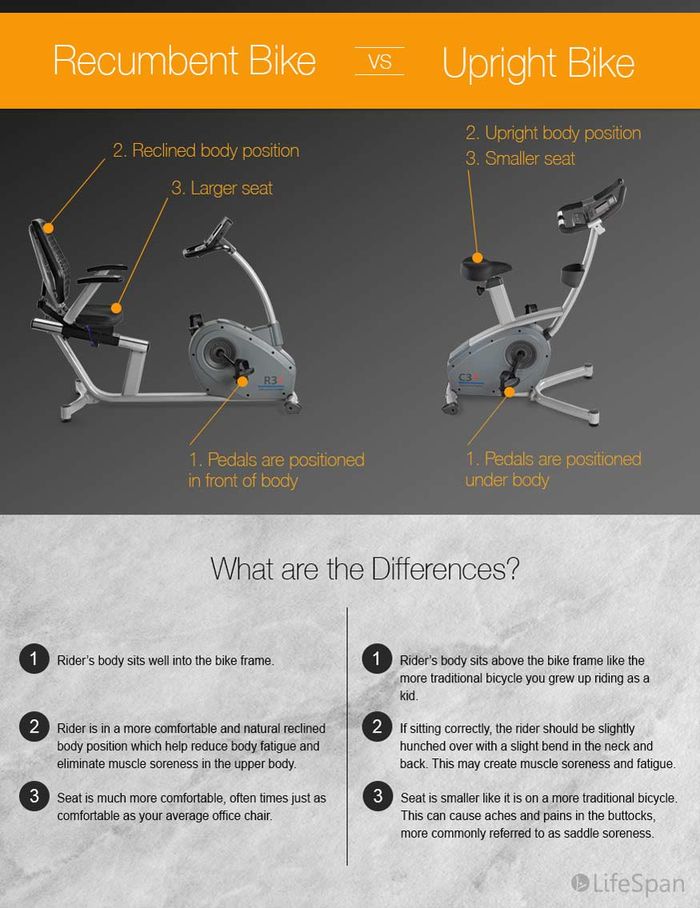 difference between exercise bike and recumbent bike