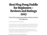 Best Ping Pong Paddle for Beginners - Reviews and Ratings 2020
