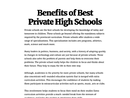 Benefits of Best Private High Schools