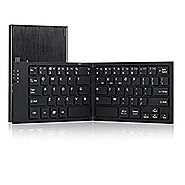 Perixx PERIBOARD-805L II B, Bluetooth Folding Keyboard for Windows Surface Pro, Android Tablet and Smartphone - Alumi...