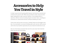 Accessories to Help You Travel in Style