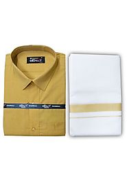 Fancy Border Matching Shirt - Mango