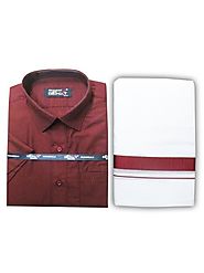 Fancy Border Matching Shirt - Maroon