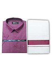 Fancy Border Matching Shirt - Purple