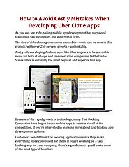 Costly Mistakes To Avoid When Developing Uber Clone App