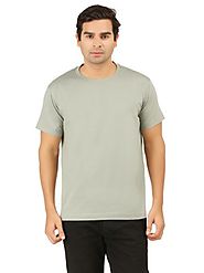 Round Neck Half Sleeve Grayish yellow T-Shirt