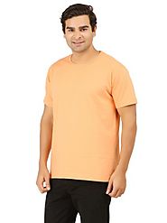 Round Neck Half Sleeve Light Orange T-Shirt