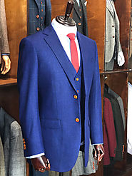 Midnight Blue Barleycorn Tweed Suit | Jennis & Warmann