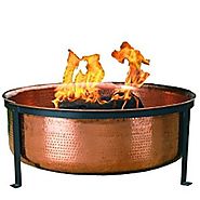 CobraCo SH101 Hand Hammered 100% Copper Fire Pit with Screen and Cover