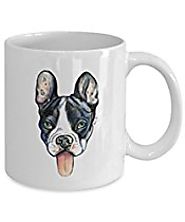 Black and White French Bulldog Mug - Style No.8 - Cute Ceramic Frenchie Coffee Cup From Vencato Designs