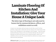 Laminate Flooring for Kitchen