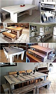 Pallets Wood Made Dining Set Ideas