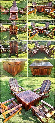 Wood Pallets Adirondack Patio Furniture Set