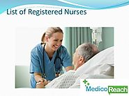 Find Nurse Database, List of Nurses - MedicoReach