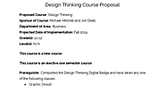 Design Thinking Course Proposal