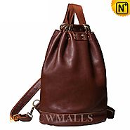 CWMALLS® Women's Leather Bucket Backpack CW252083