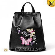 CWMALLS® Designer Embroidered Leather Backpack CW207010