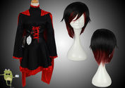 RWBY Ruby Rose Cosplay Costume Outfits + Wig