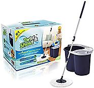 Twist and Shout Mop - Award Winning Hand Push Spin Mop from the Original Inventor - 2 Microfiber Mop Heads Included