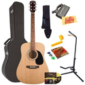 Fender Starcaster Acoustic Guitar Bundle with Hardshell Case, Guitar Stand, Instructional DVD, Strap, Picks, Strings,...