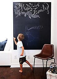 Amazon.com : NATAMO Extra Large Chalkboard Decal Wall Sticker with 5 Colored Chalk, Erasable Creative Adhesive Blackb...
