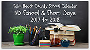 Palm Beach County School Calendar for 2017-2018