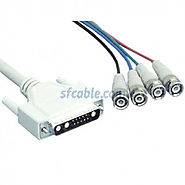 6ft DB13W3 Male to 4 BNC Male Cable with Ferrites | SFCable