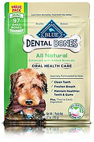 BLUE Dental Bones Adult Mini Dental Chew Dog Treat 27-oz Value Pack