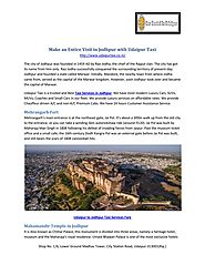 Make an entire visit in jodhpur with udaipur taxi.pdf