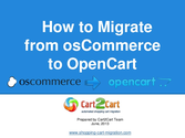 How to Migrate from osCommerce to OpenCart