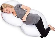 PharMeDoc Full Body Pregnancy Pillow - Maternity & Nursing Support Cushion w/ Washable Pillow Cover - C Shaped