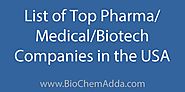 List of Top Pharma / Medical / Biotech Companies in the USA - BioChem Adda