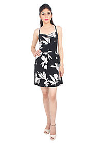 Buy Dresses & Gowns - Monochrome Floral Love Dress Online for 1599 Rs.@ FleAffair