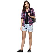 Buy Tops & Tees - Stylish Check Shirt Online for 450 Rs.@ FleAffair
