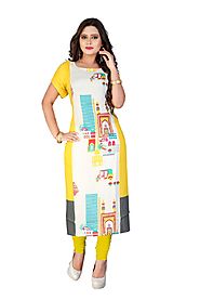 Multi Printed Rayon Stitched Kurti Online for 1449 Rs.@ FleAffair
