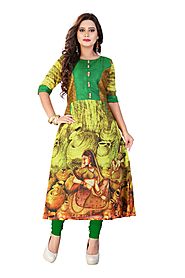 Multi Printed Georgette Stitched Kurti Online for 1649 Rs.@ FleAffair