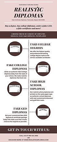 Realistic Diplomas | Fake Certificate, Diplomas, Transcripts, Degree And More.
