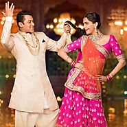Buy Bollywood Lehengas - Pink And Orange Combination Bridal Lehenga Online for 2999.00 Rs.@ FleAffair