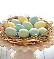 DIY Robin Blue Painted Easter Eggs