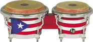 LPM199-PR LPMC Mini Tunable Puerto Rican Flag Wood Bongos