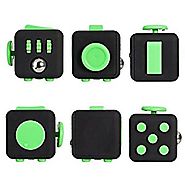 Oliasports Fidget Cube Relieves Stress And Anxiety for Children and Adults Anxiety Attention Toy (Black Green)
