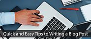 Quick and Easy Tips to Writing a Blog Post | The Leads Hub