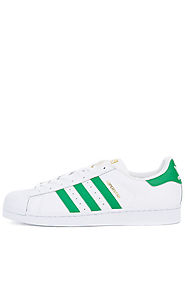 adidas The Superstar W in White Green and Gold Metallic