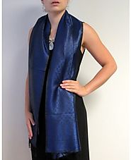 Navy And Black Silk Scarf Beauty at YoursElegantly