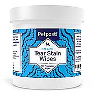 Petpost | Tear Stain Remover Wipes - 100 Presoaked Cotton Pads - Best Natural Eye Crust Treatment for White Fur - Mal...