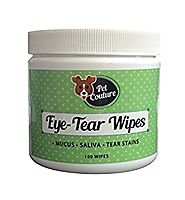 100% Natural Plant Based Pet Tear Stain Remover Wet 100 Cotton Wipes | Hypoallergenic | Multipurpose | Use to Remove ...