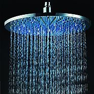12 Inch Chrome Brass Shower Head with Color Changing LED Light