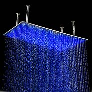 Stainless Steel Shower Head with Color Changing LED Light