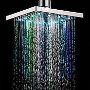 7 Colors Changing LED Contemporary Shower Faucet Head (8 inch)